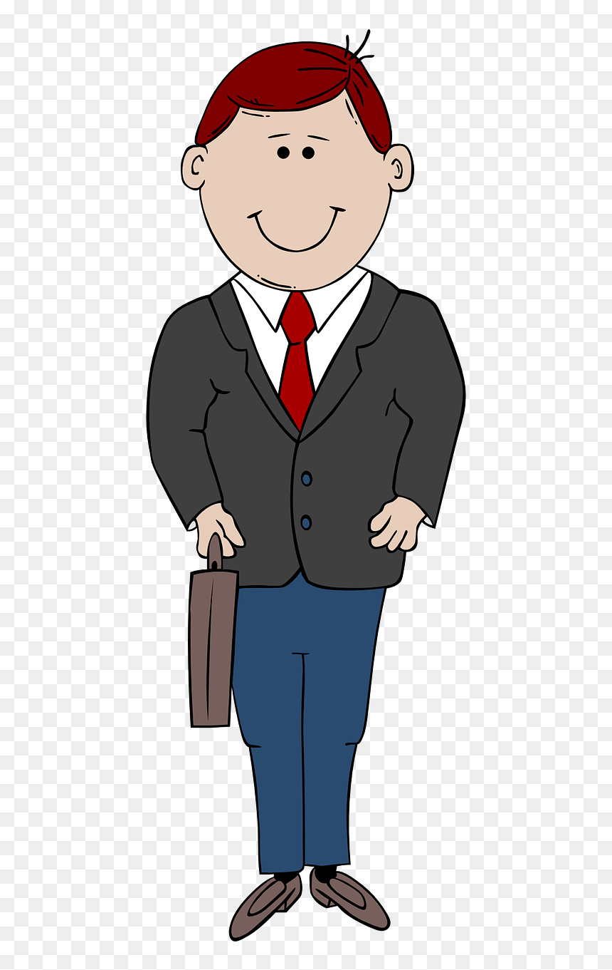 Cartoon Man In Suit, HD Png Download - business person png