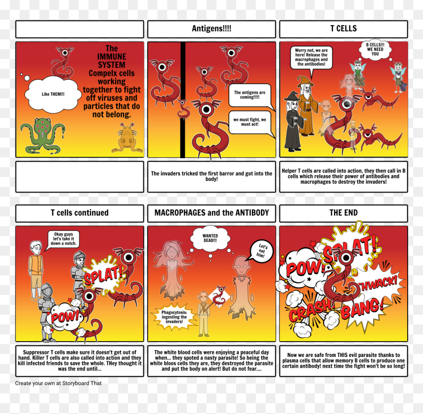 Storyboard Of The Immune System, HD Png Download - immune system png