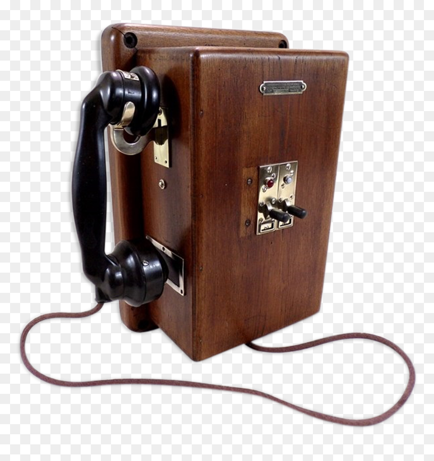 Phone Old Telephone Standard Wooden Brass And Metal - Plywood, HD Png Download - old telephone png