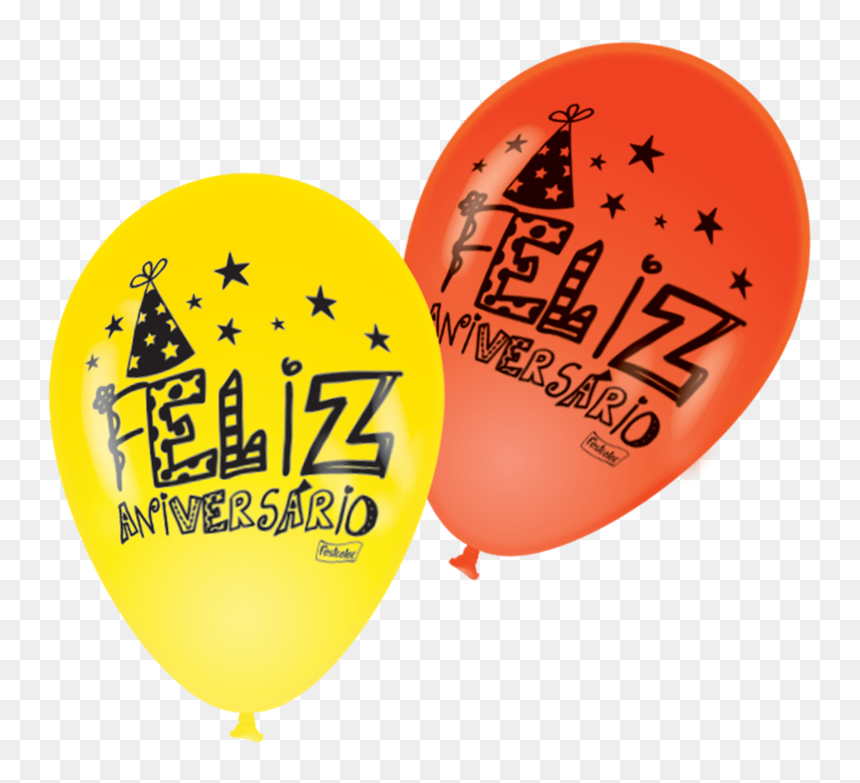 Balão Feliz Aniversário - Balão Com Feliz Aniversário, HD Png Download - feliz aniversario png