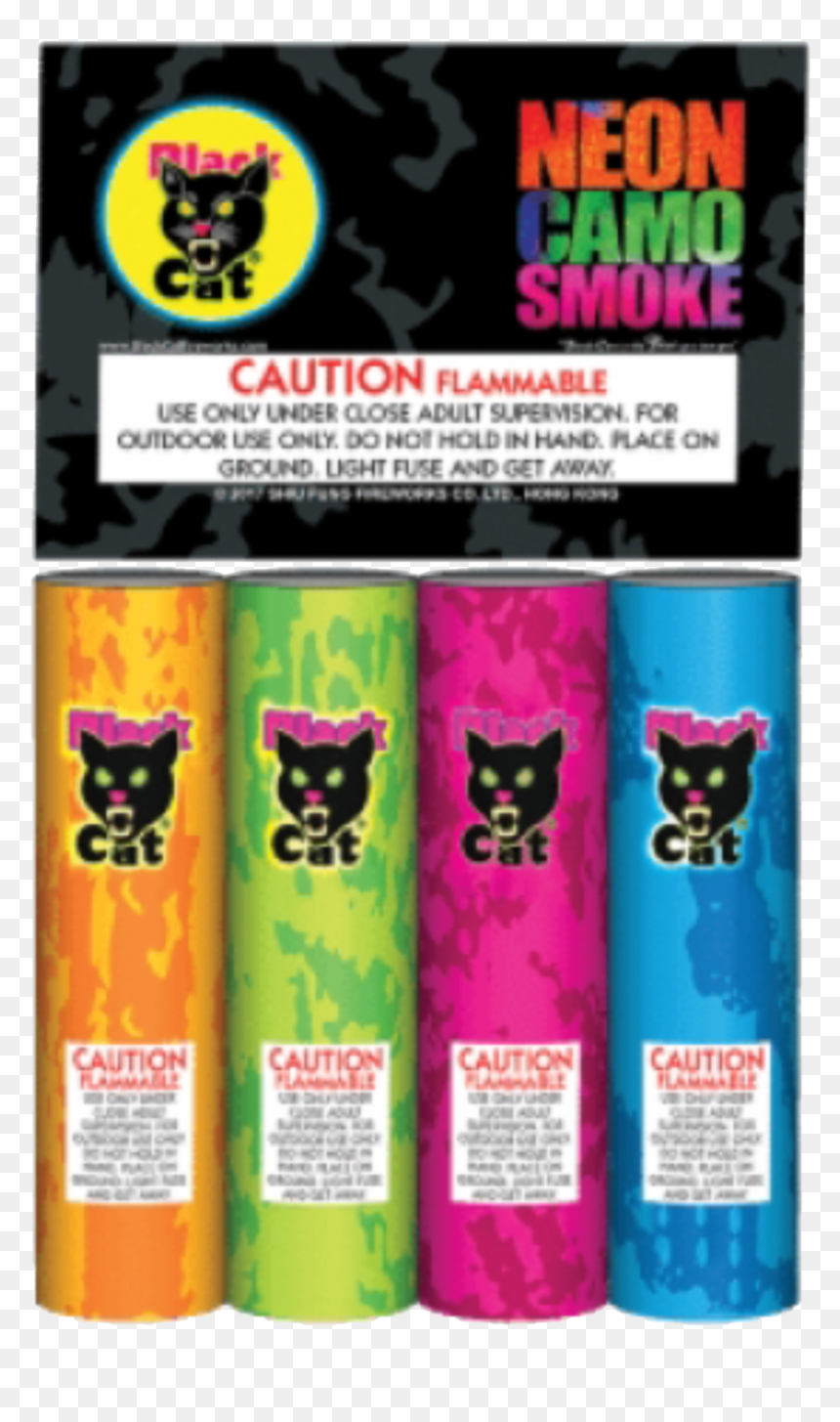 Black Cat Neon Camo Smoke - Neon Camo Smoke Black Cat, HD Png Download - smoke grenade png