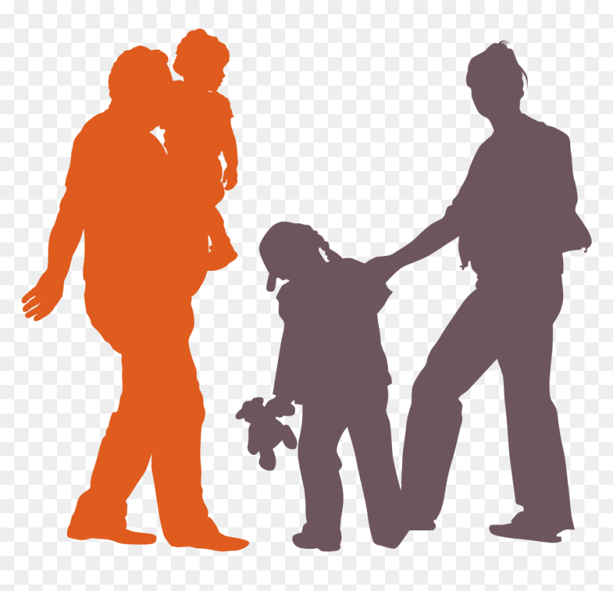 Transparent Family Silhouette Png - Red Family Silhouette Png, Png Download - kids playing silhouette png