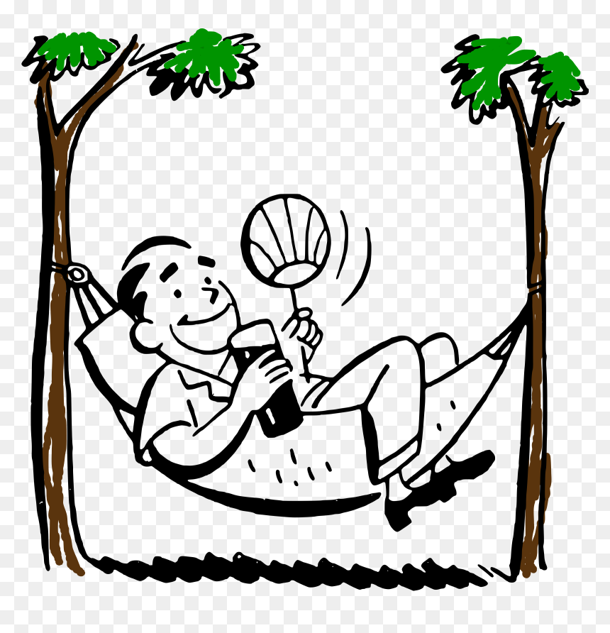 Man In Partial Color - Clipart Hammock, HD Png Download - relaxing png