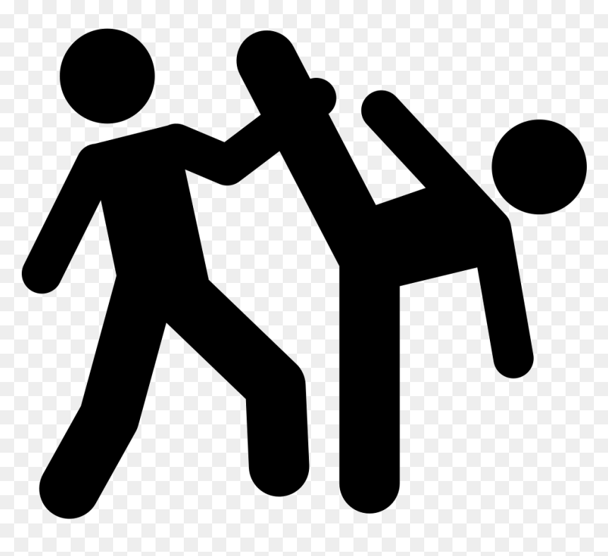 Taekwondo Couple Silhouettes - Tae Kwon Do Icon, HD Png Download - kids playing silhouette png