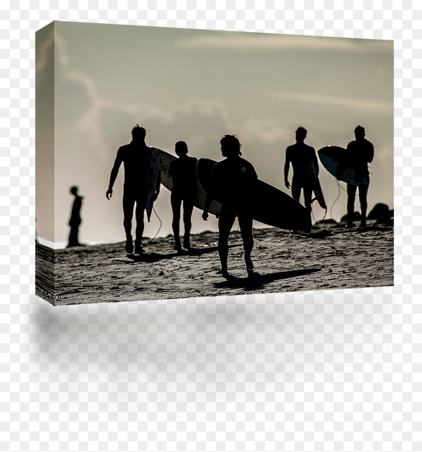 Silhouette, HD Png Download - surfer silhouette png