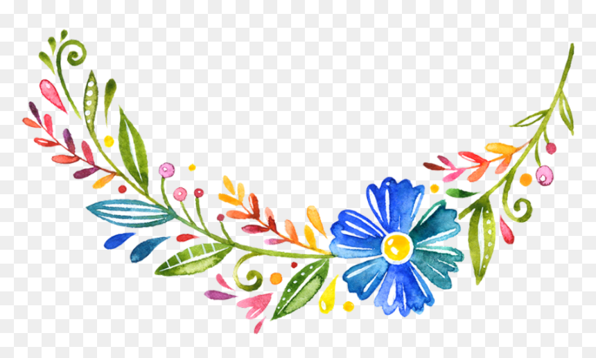 #bloom #pink #frame #flower #border #flowers #white - Watercolor Painting Flowers Border, HD Png Download - white watercolor png