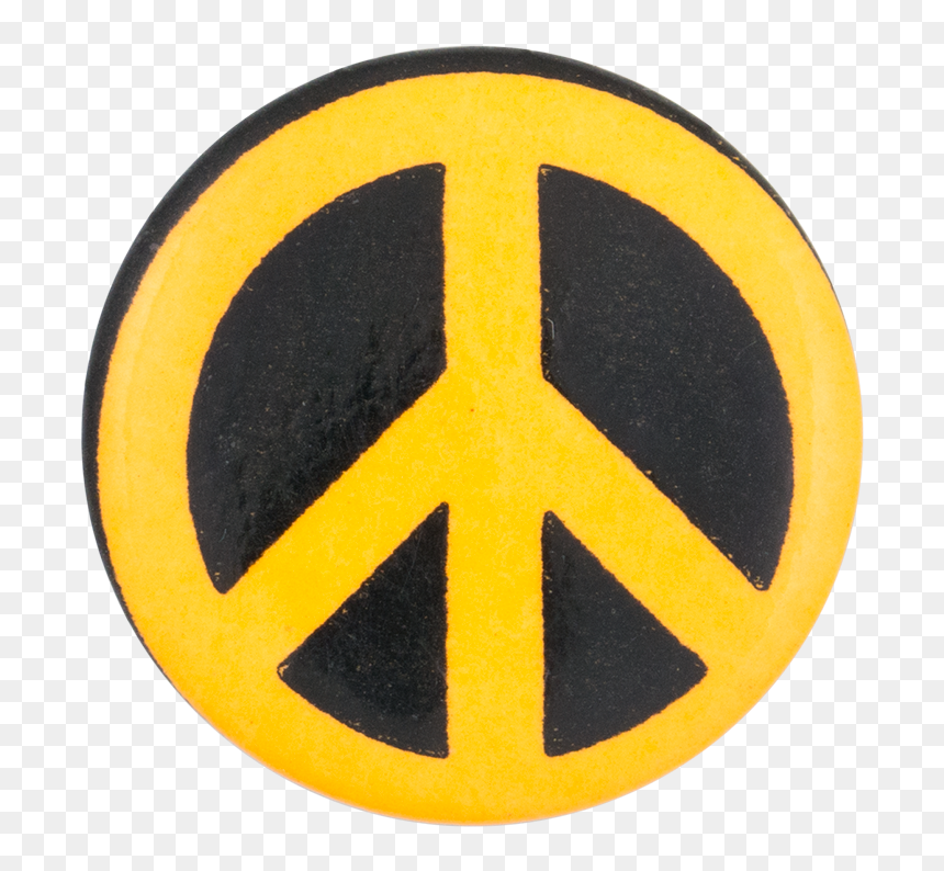 Peace Sign Black And Orange Cause Button Museum - Emblem, HD Png Download - png peace sign