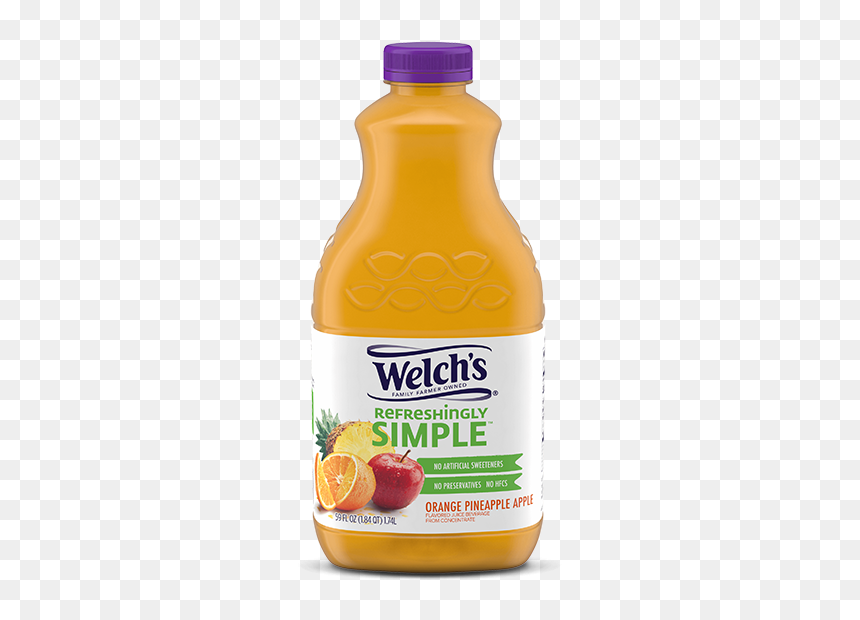 Welch's Refreshingly Simple Orange Pineapple Apple, HD Png Download - pineapple juice glass png
