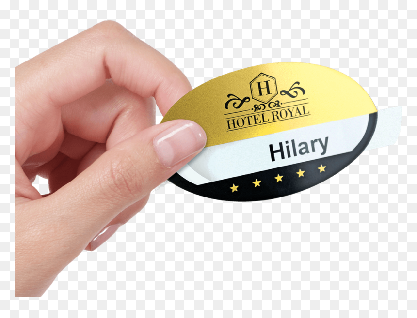 Reusable Selfit® Pro Single Line Name Badges, 70 X - Oval Shape Badges, HD Png Download - oval shapes png