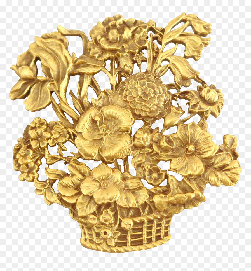 Vintage Exquisite Museum Of Fine Arts Mfa Flower Basket - Bouquet, HD Png Download - bouquet basket png