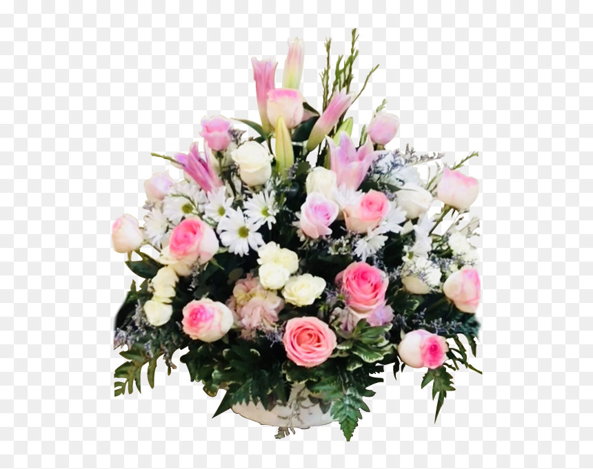 Garden Roses, HD Png Download - bouquet basket png