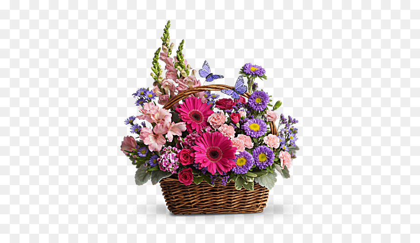 Bouquet Basket Png, Transparent Png - bouquet basket png