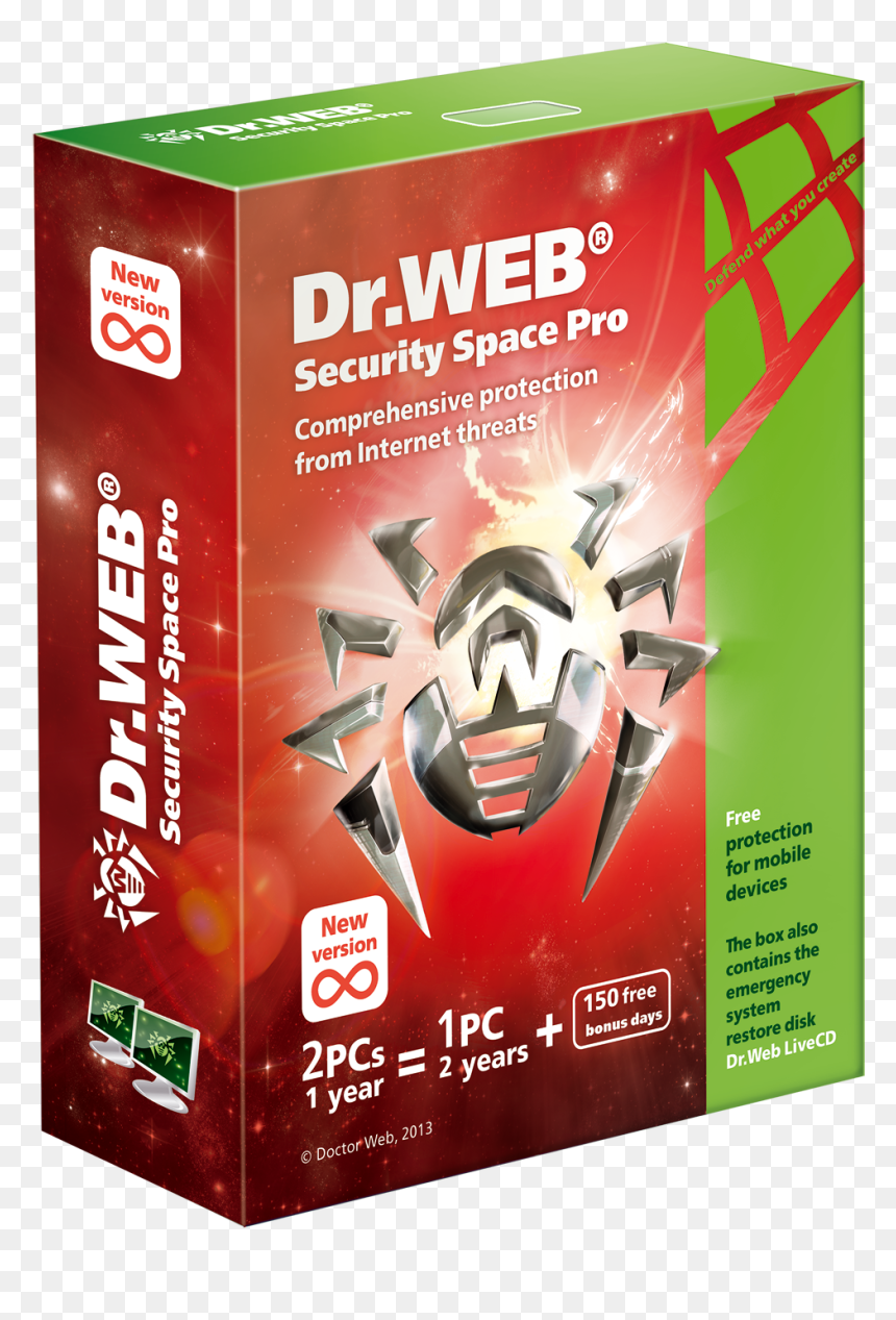 Web Security Space Pro 11 License Key - Dr Web Security Space, HD Png Download - web security png