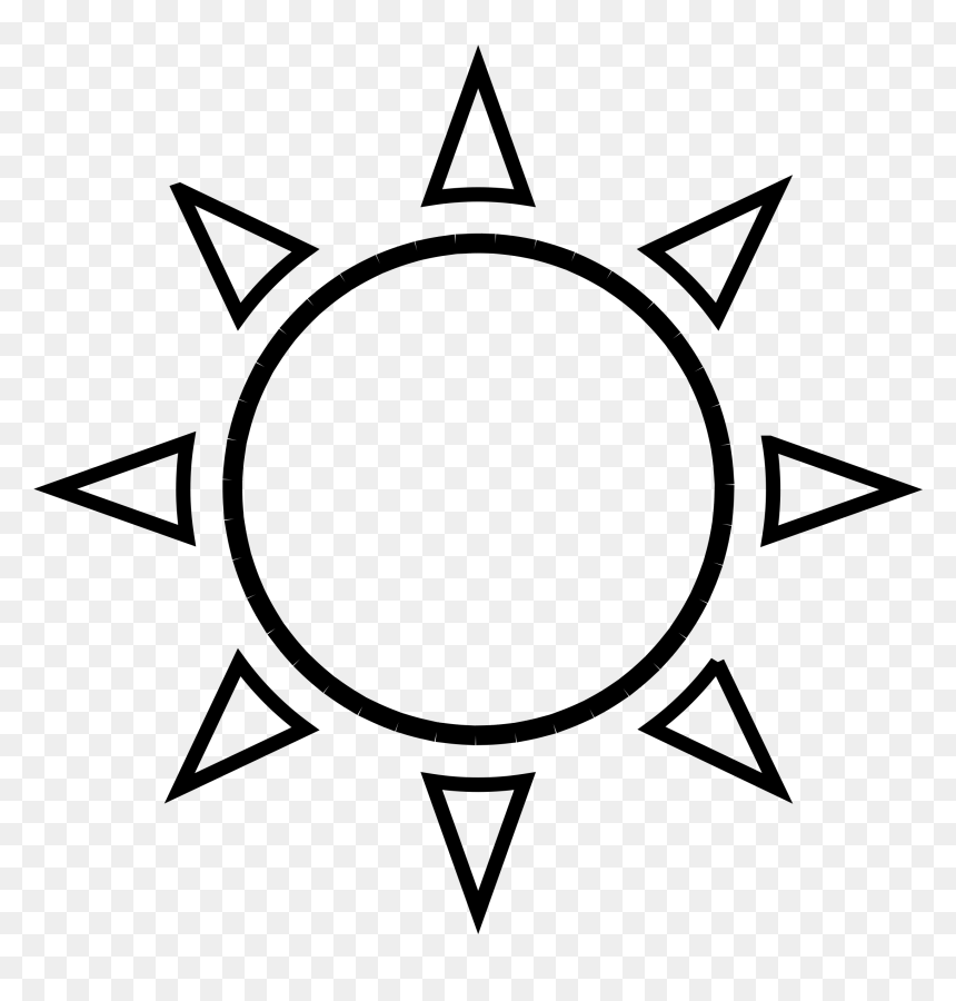 Sun Clipart Black And White, HD Png Download - circle outline png