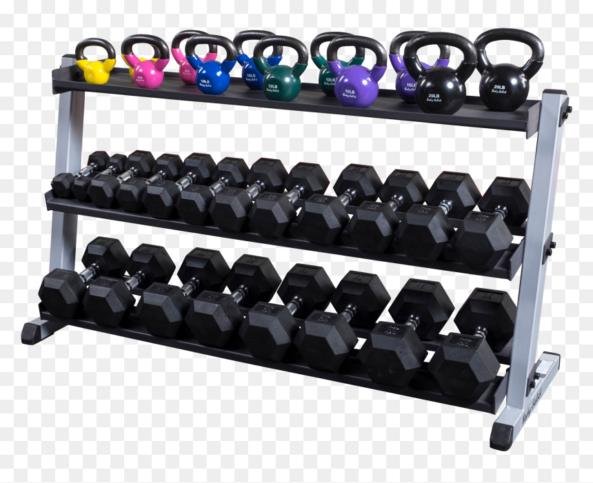 Dumbbell Rack With Kettlebells, HD Png Download - dumbbell png