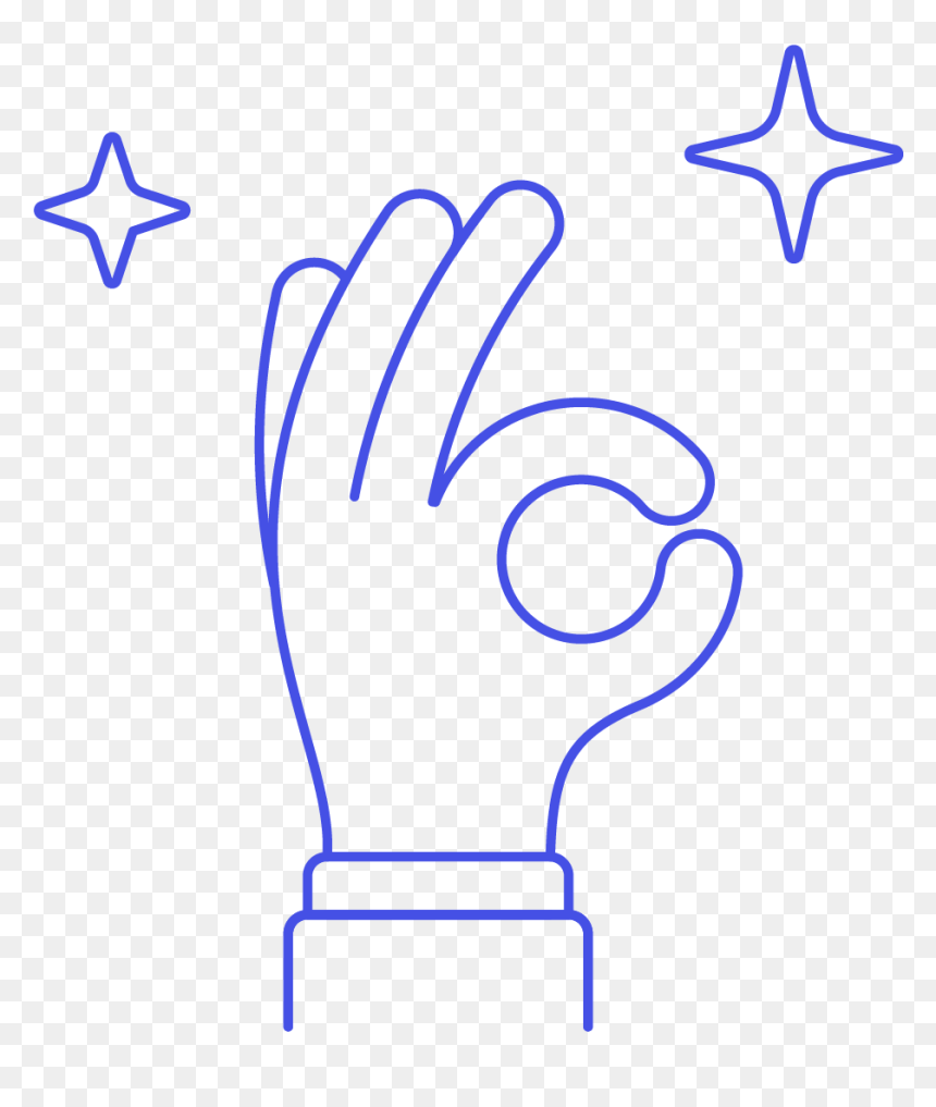Line Art, HD Png Download - ok hand png