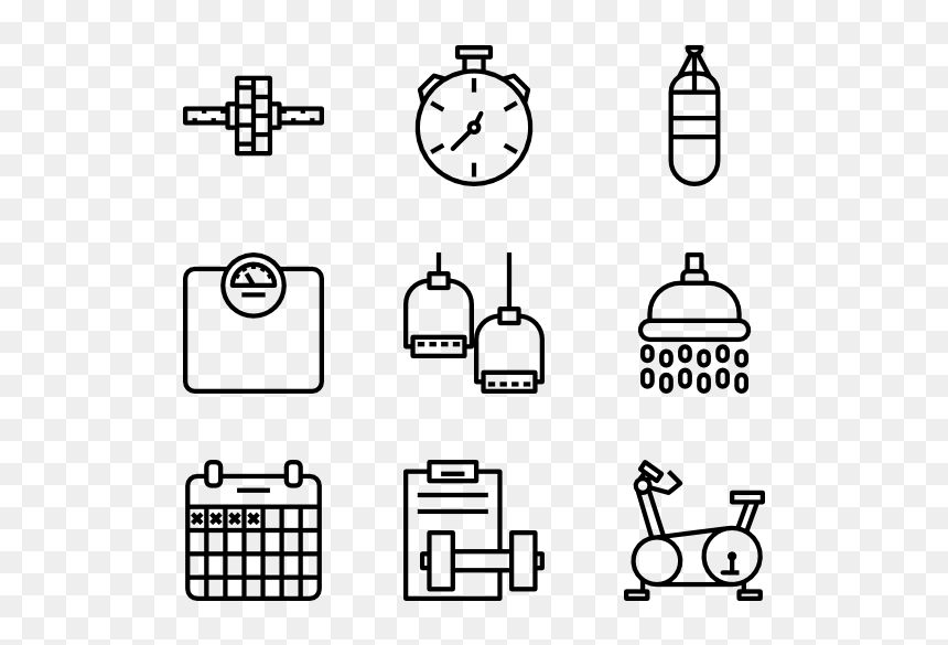 Web Design Line Icon, HD Png Download - dumbbell png