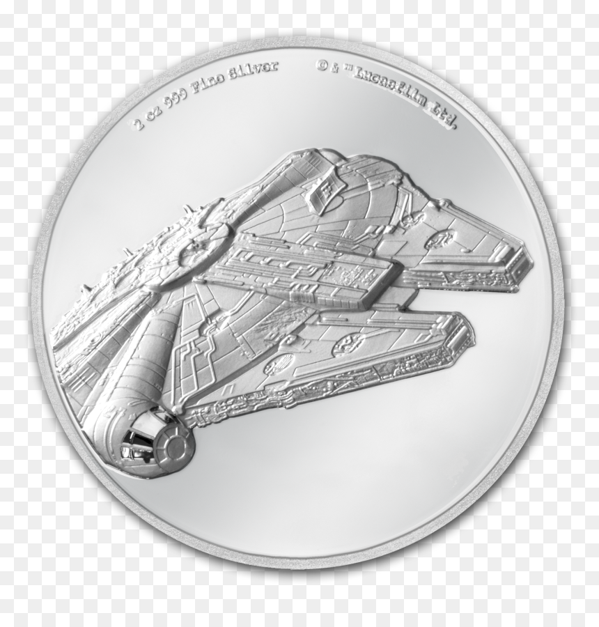 Star Wars Silver Coins, HD Png Download - millennium falcon png