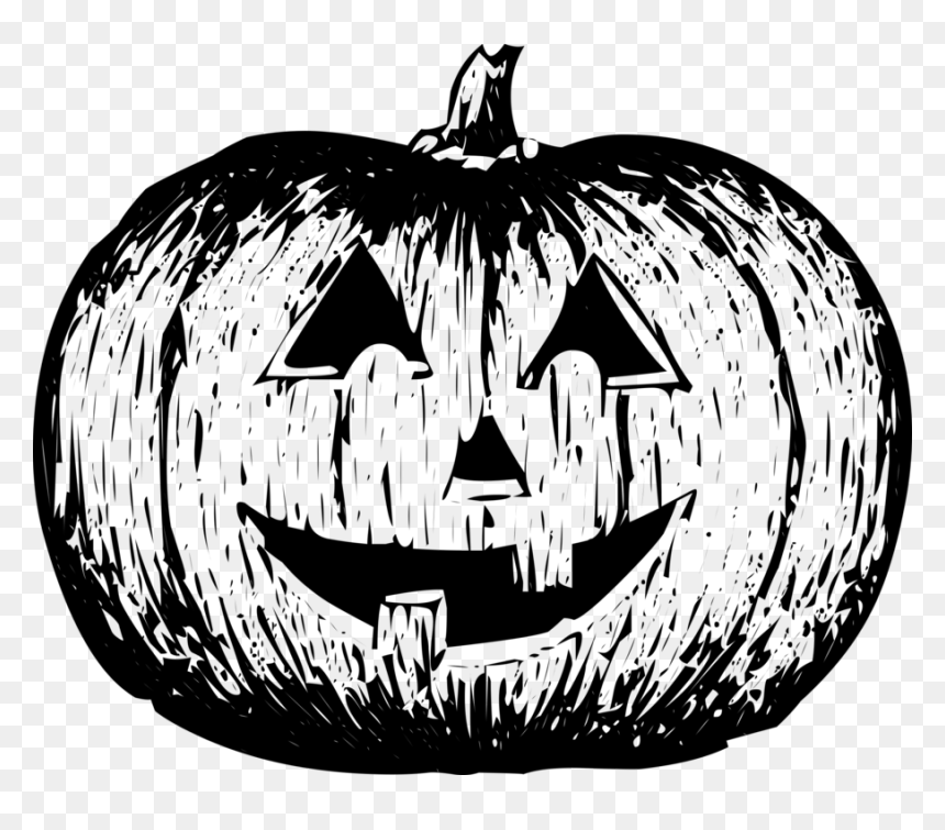 Pumpkins Black And White, HD Png Download - jack o lantern png