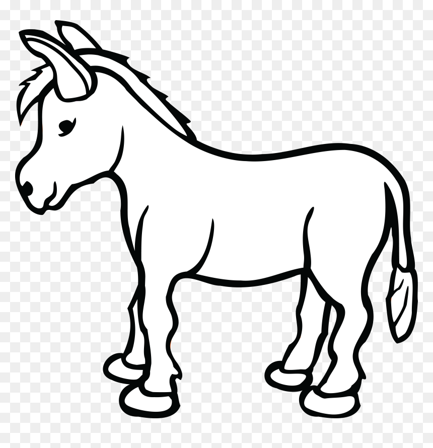 Black And White Donkey Clip Art, HD Png Download - donkey png