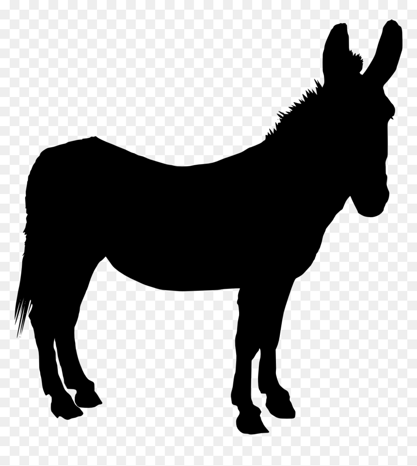 Silhouette Donkey Clip Art, HD Png Download - donkey png