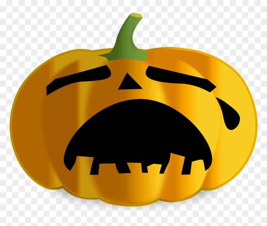 Sad Face Jack O Lantern, HD Png Download - jack o lantern png