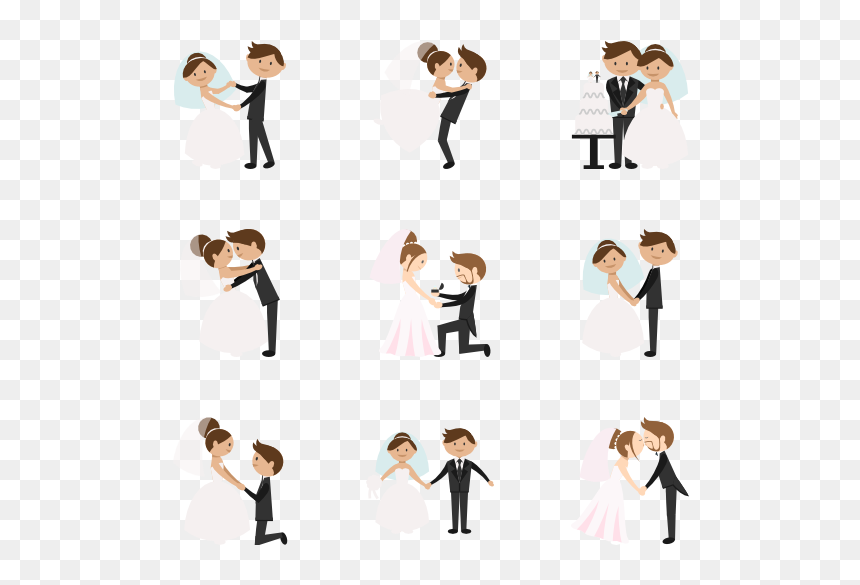 Cute Wedding Icon Png, Transparent Png - couple png