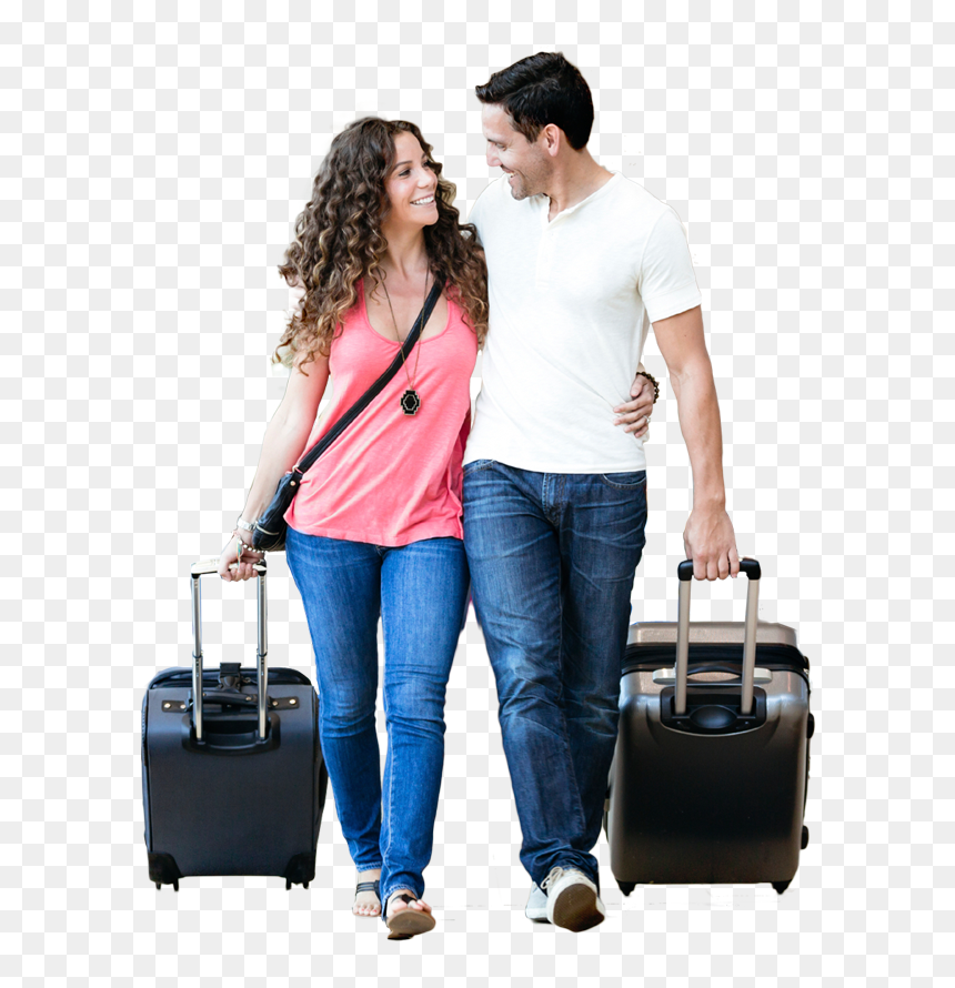Person In Airport Png, Transparent Png - couple png