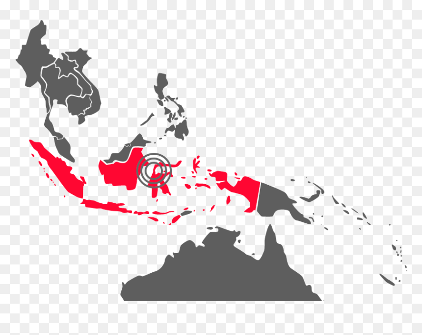 South East Asia Pacific, HD Png Download - indonesia map png