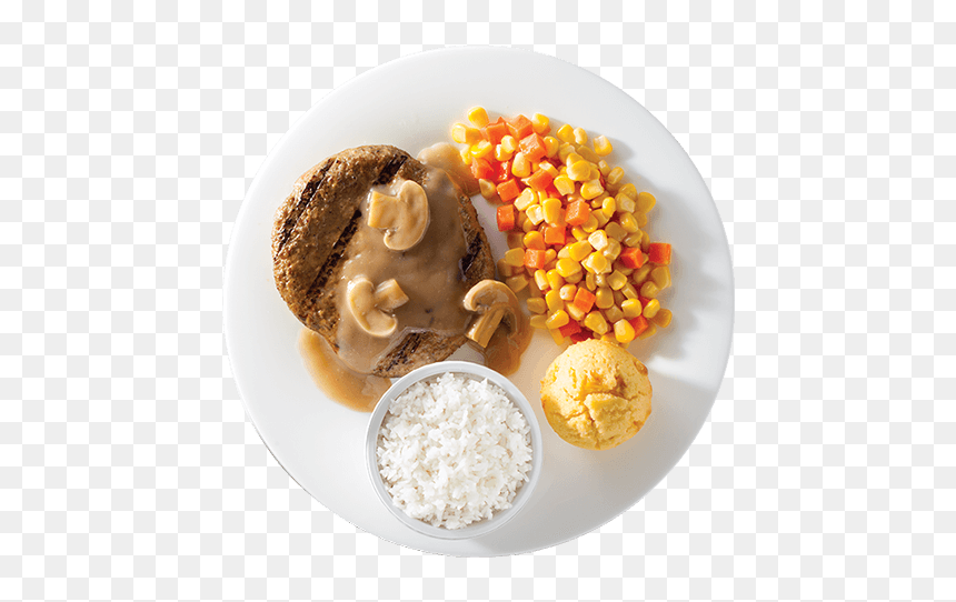 Burger Steak With 1 Side Dish - Side Dish For Burger Steak, HD Png Download - kennys png