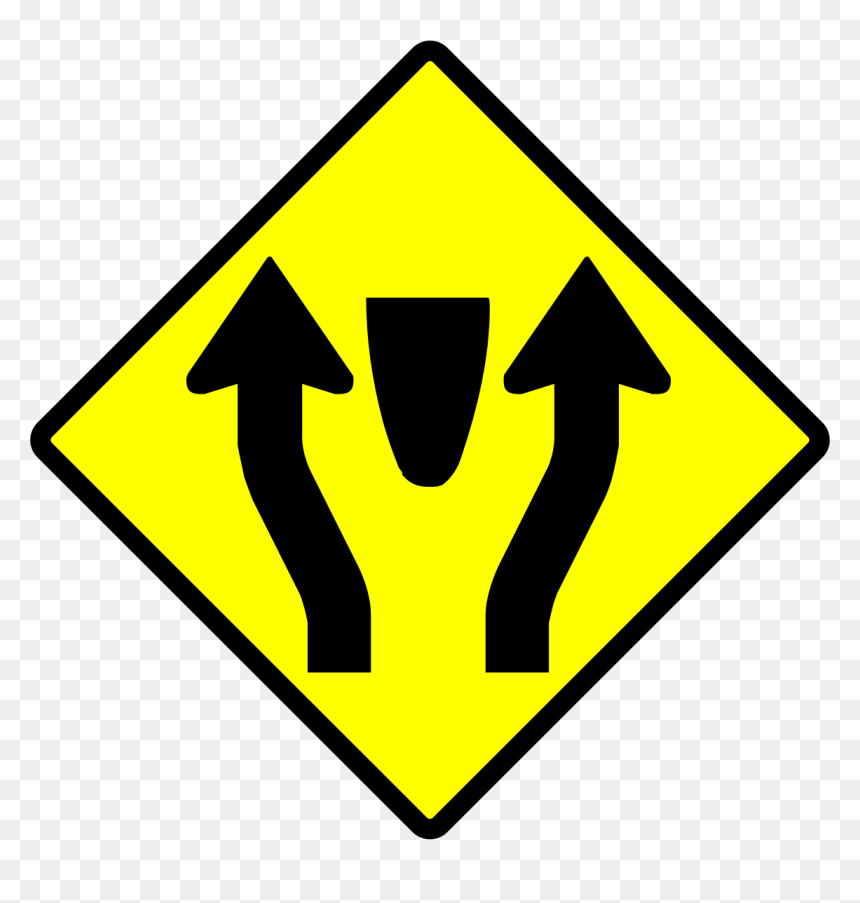 Indonesia New Road Sign 4c3 - Divided Highway Sign, HD Png Download - sign here png