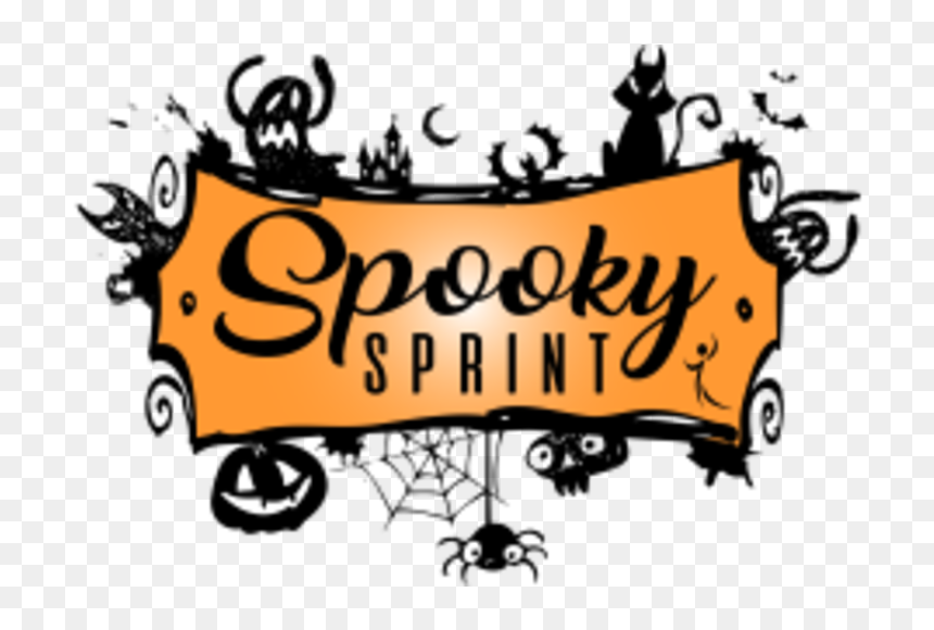 Spooky Sprint Indianapolis - Happy Halloween Black And White, HD Png Download - spooky.png