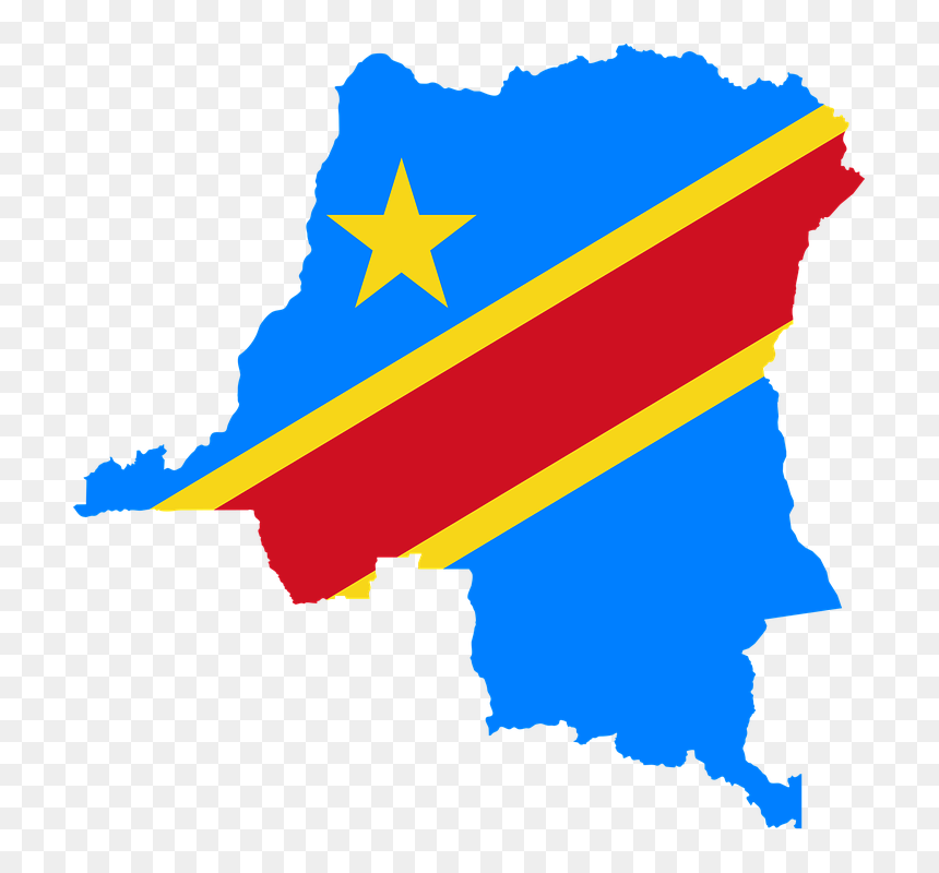 Democratic Republic Of The Congo, Flag, Congo, Map - Congo Flag On Country, HD Png Download - democrats png