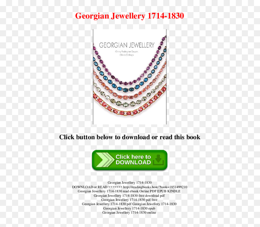 Georgian Jewellery: 1714-1830, HD Png Download - pdf button png