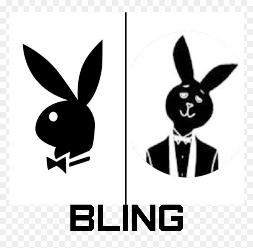 Blinglogo Inverted - Playboy Logo White Background, HD Png Download - hugh hefner png
