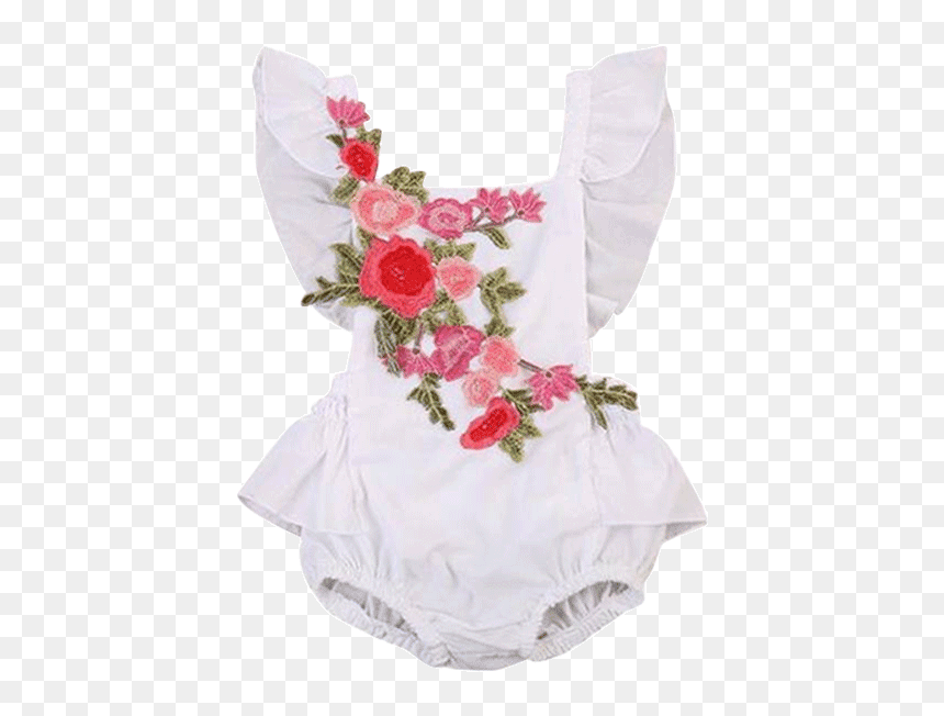 Petite Bello Playsuit 0-6 Months Emmy Floral White, HD Png Download - emmy png