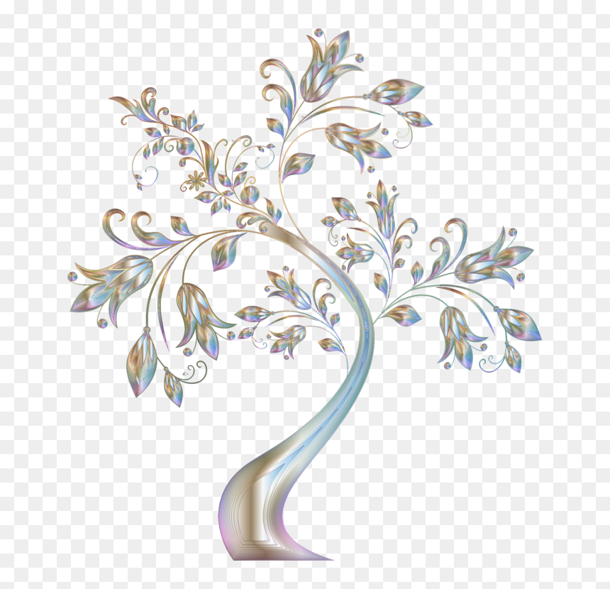 Plant,flower,tree - Black Tree Clip Art, HD Png Download - flower sticker design png