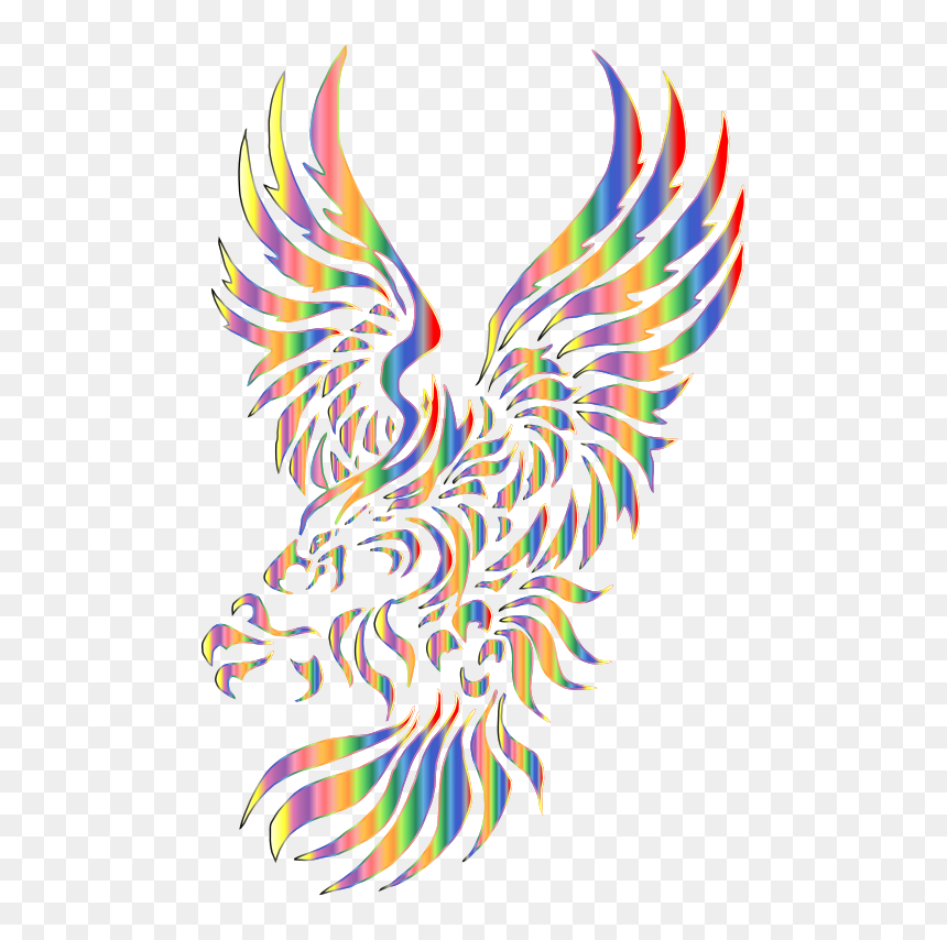 Chromatic Tribal Eagle 2 2 No Background - Tribal Eagle Tattoo For Men, HD Png Download - eagle tribal png