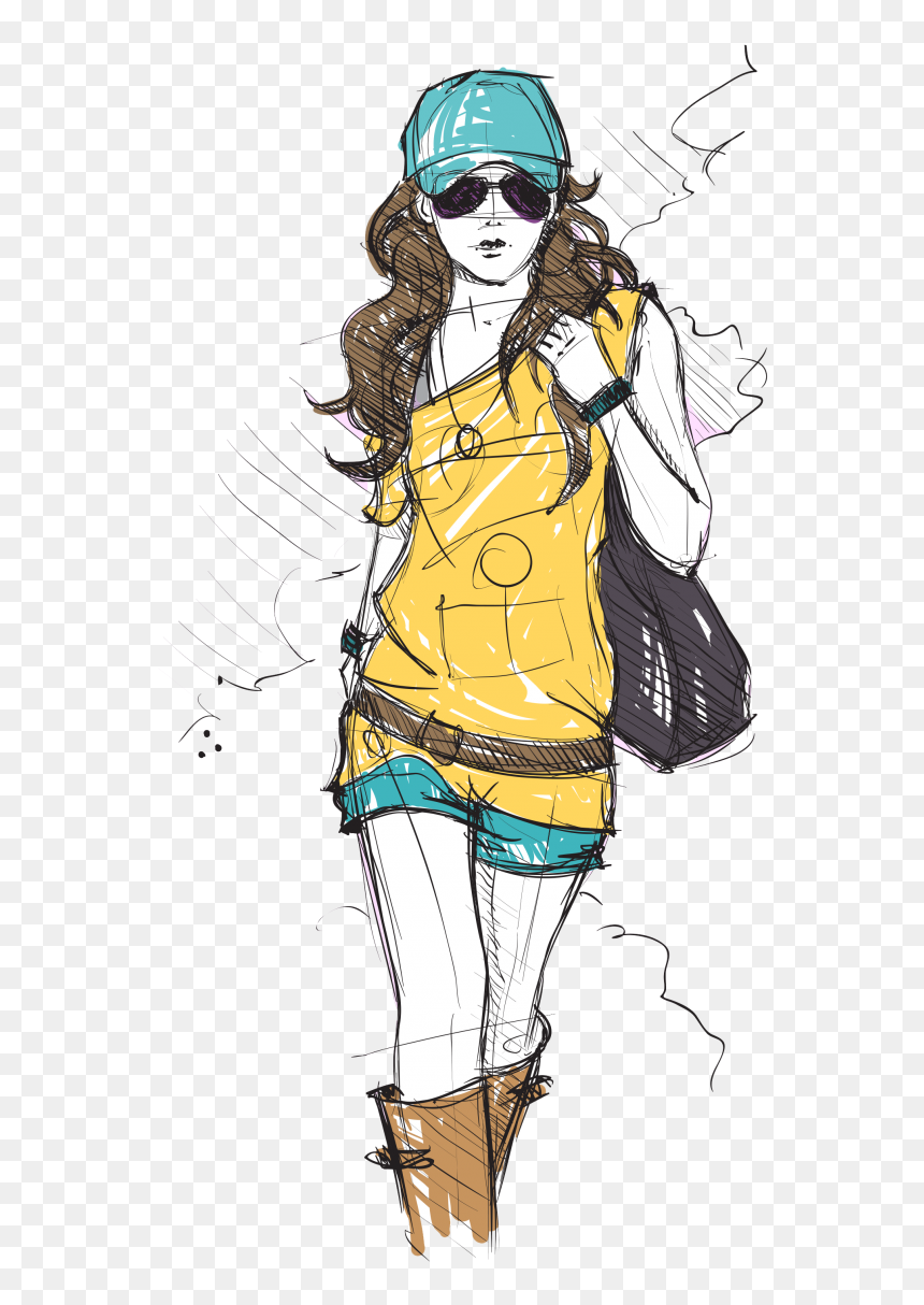 Download Fashion Girl Png Hd For Designing Projects - Girl Cartoon Images Hd, Transparent Png - samsung j2 png