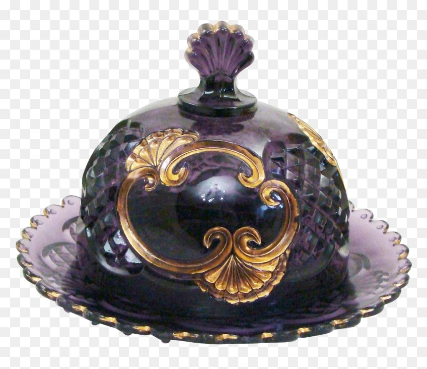 Croesus Amethyst With Gold Trim By Riverside Round - Tureen, HD Png Download - gold round png