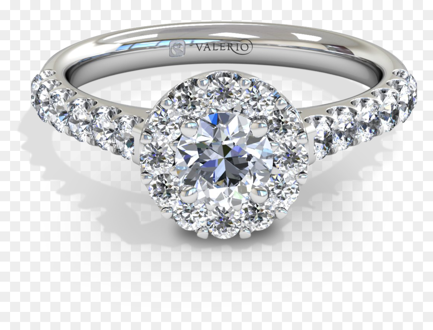Starburst Diamond Halo Fairtrade Gold Engagement Ring - Engagement Ring, HD Png Download - gold round png