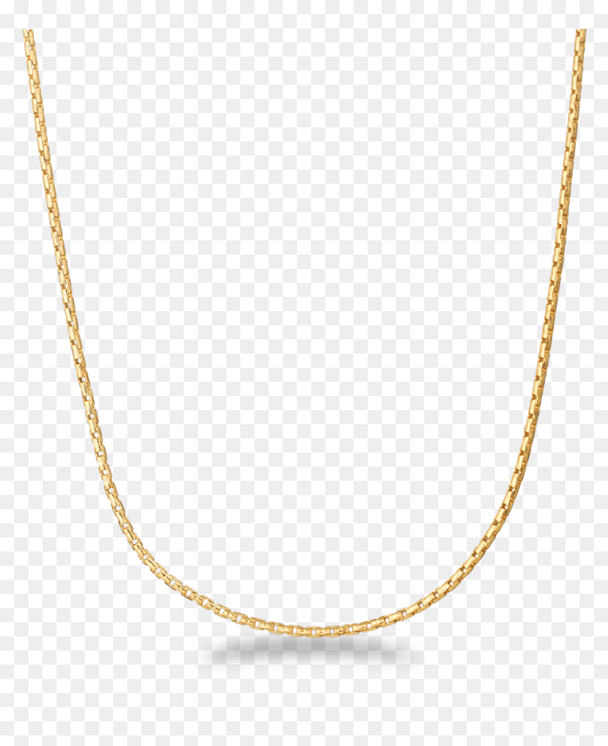 22ct Gold Round Box Chain In 18 Inches - Necklace, HD Png Download - gold round png