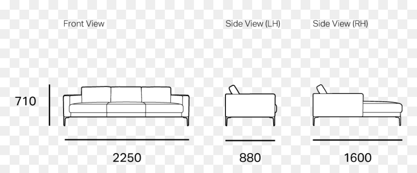 Studio Couch, HD Png Download - sofa side view png