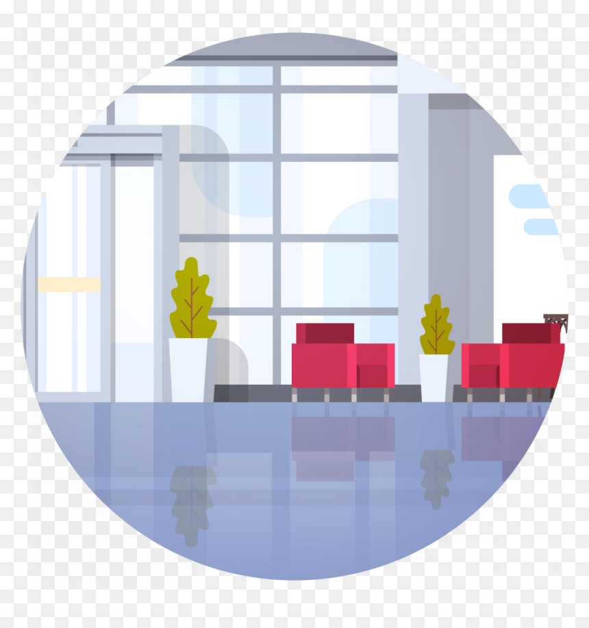 Modern Office Hallway Illustration, HD Png Download - buildings.png