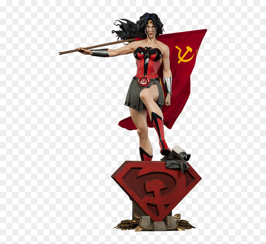 Wonder Woman Red Son Statue, HD Png Download - superman 3d png