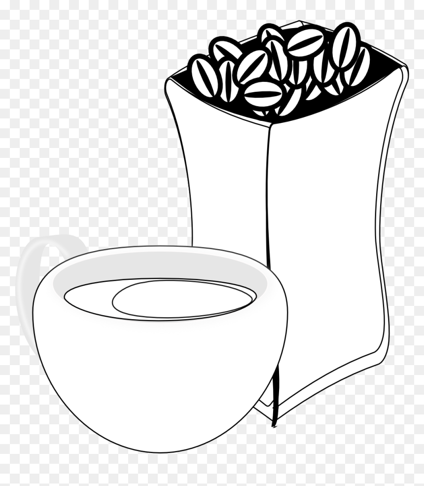 Coffee And Coffee Bean Clipart Black Background, HD Png Download - coffee seed png