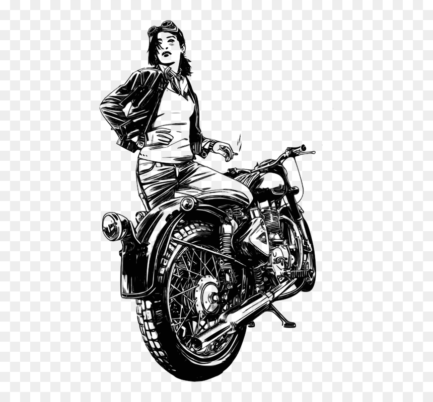 Woman On Motorcycle Png - Woman On Motorcycle Art, Transparent Png - motorbike png images