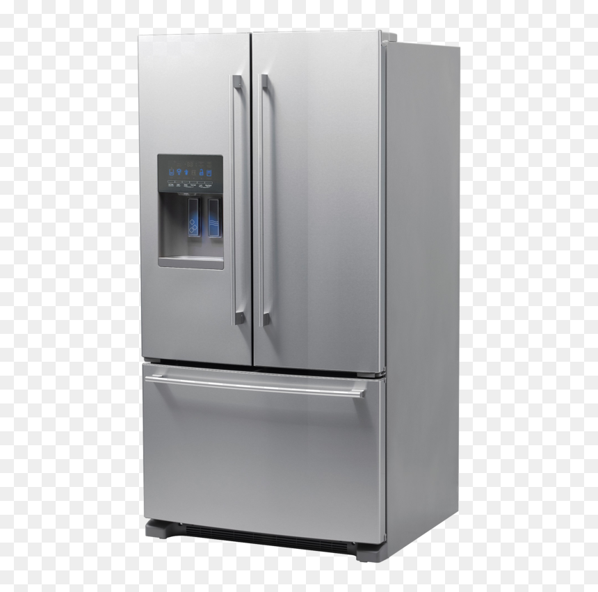 Refrigerator Png Transparent Image - Silver Double Door Fridge, Png Download - refrigerator.png