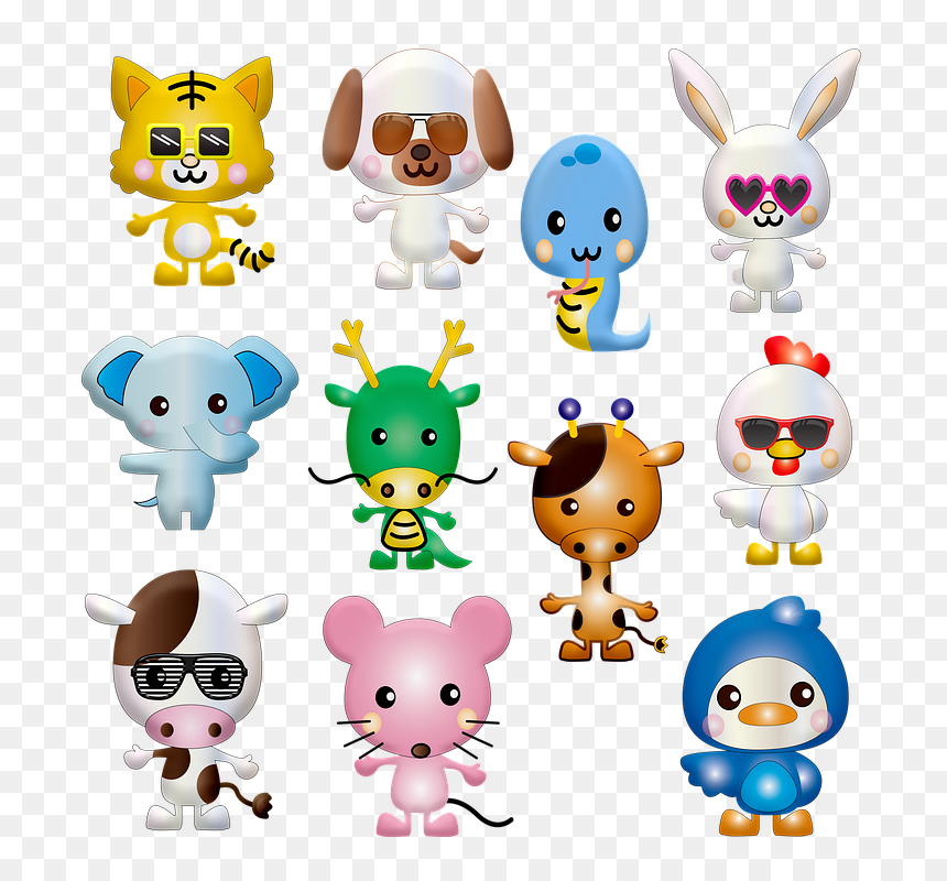 Kawaii Animals, Japanese Kawaii, Rabbit, Dog, Snake - Cartoon, HD Png Download - kawaii animals png