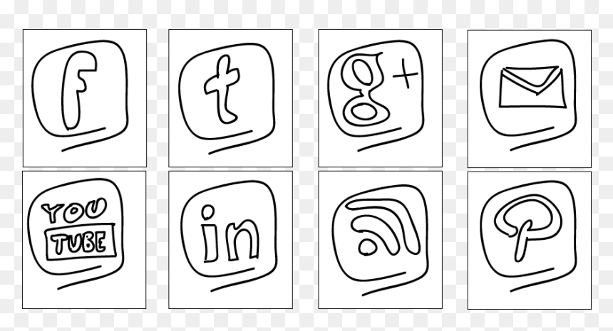 Free Social Media Icon Set Rainy Style - Illustration, HD Png Download - social media icons png gray